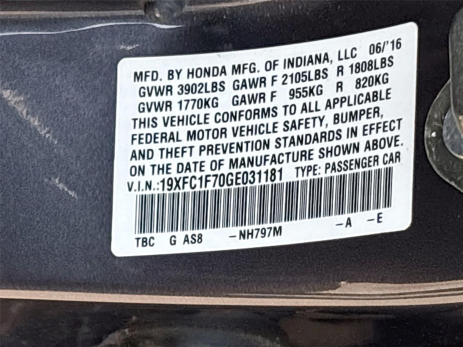 2016 Honda Civic Sedan EX-L