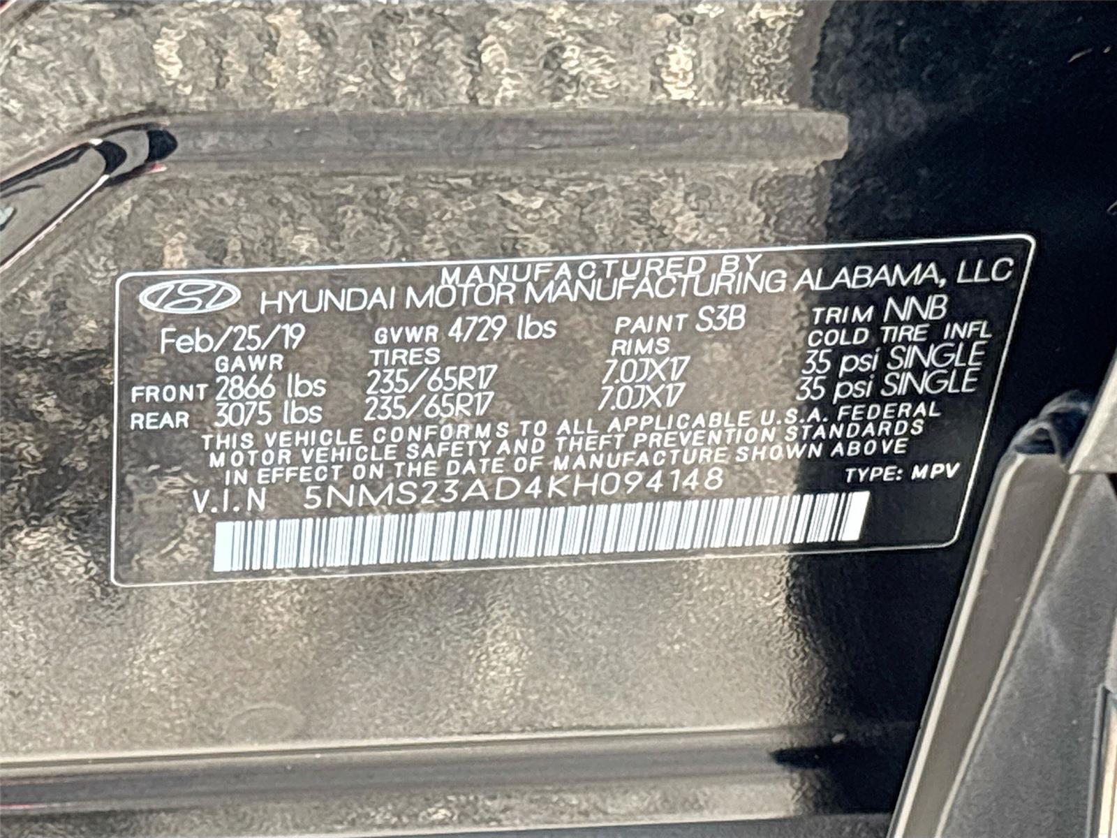 2019 Hyundai Santa Fe SE