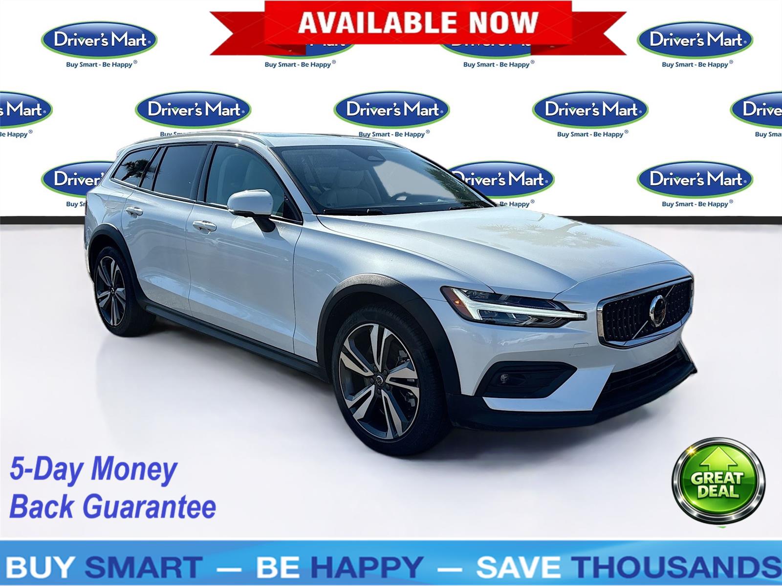 Crystal White Pearl 2025 Volvo V60 Cross Country B5 Plus AWD Wagon All-Wheel Drive Automatic