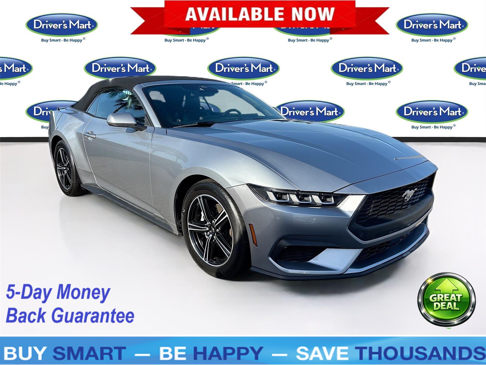 Iconic Silver 2025 Ford Mustang EcoBoost Premium Convertible RWD Convertible Rear-Wheel Drive Automatic