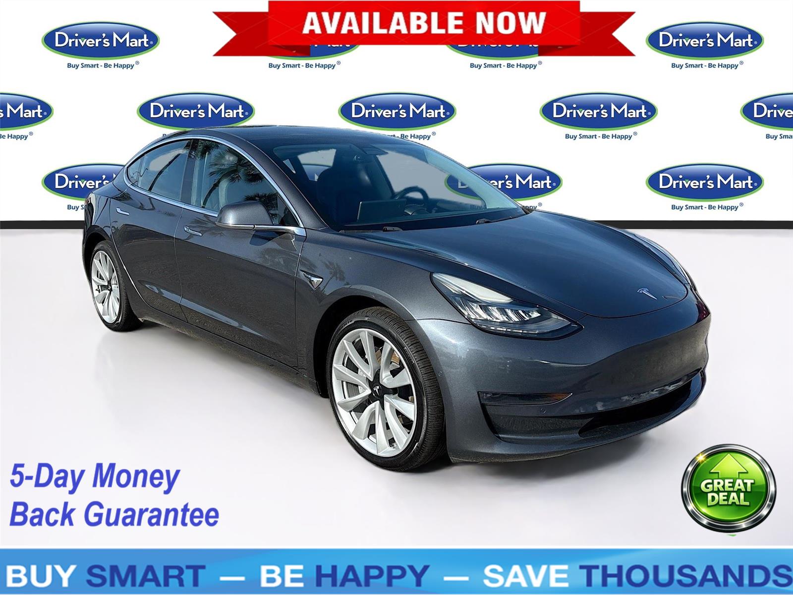 Midnight Silver Metallic 2018 Tesla Model 3 Long Range RWD Sedan Rear-Wheel Drive Automatic