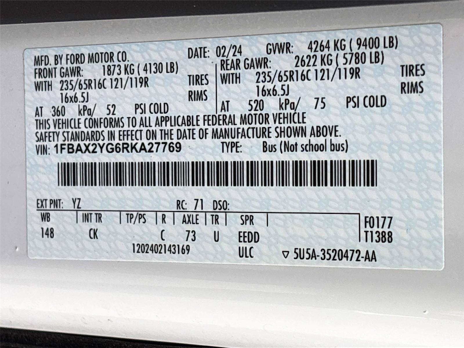 2024 Ford Transit Passenger Wagon XLT