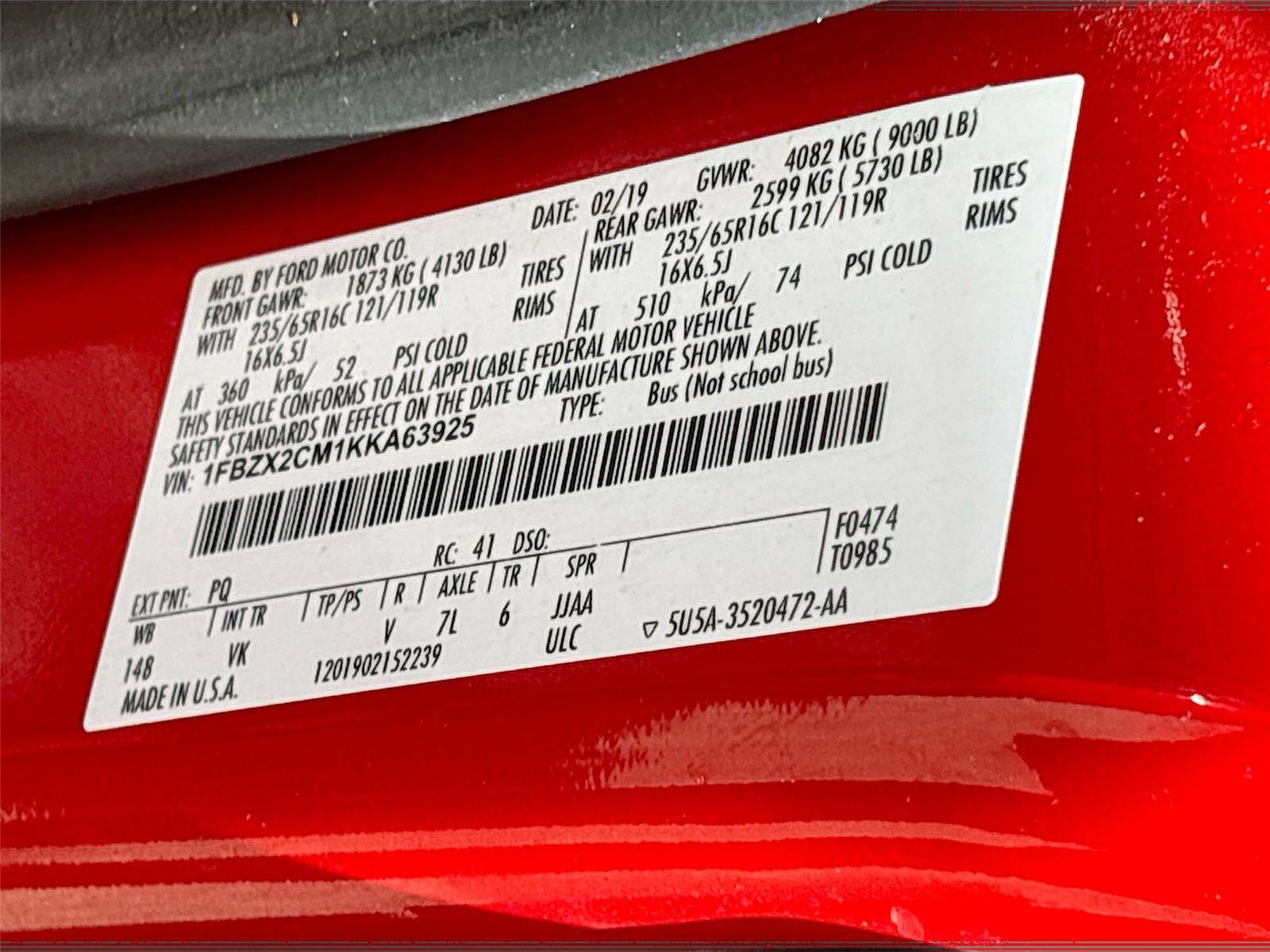 2019 Ford Transit Passenger Wagon XL