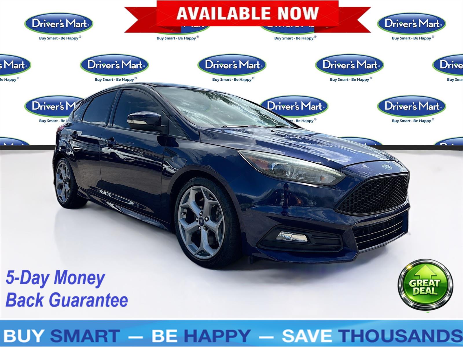 Kona Blue 2016 Ford Focus ST Hatchback Front-Wheel Drive 6-Speed Manual