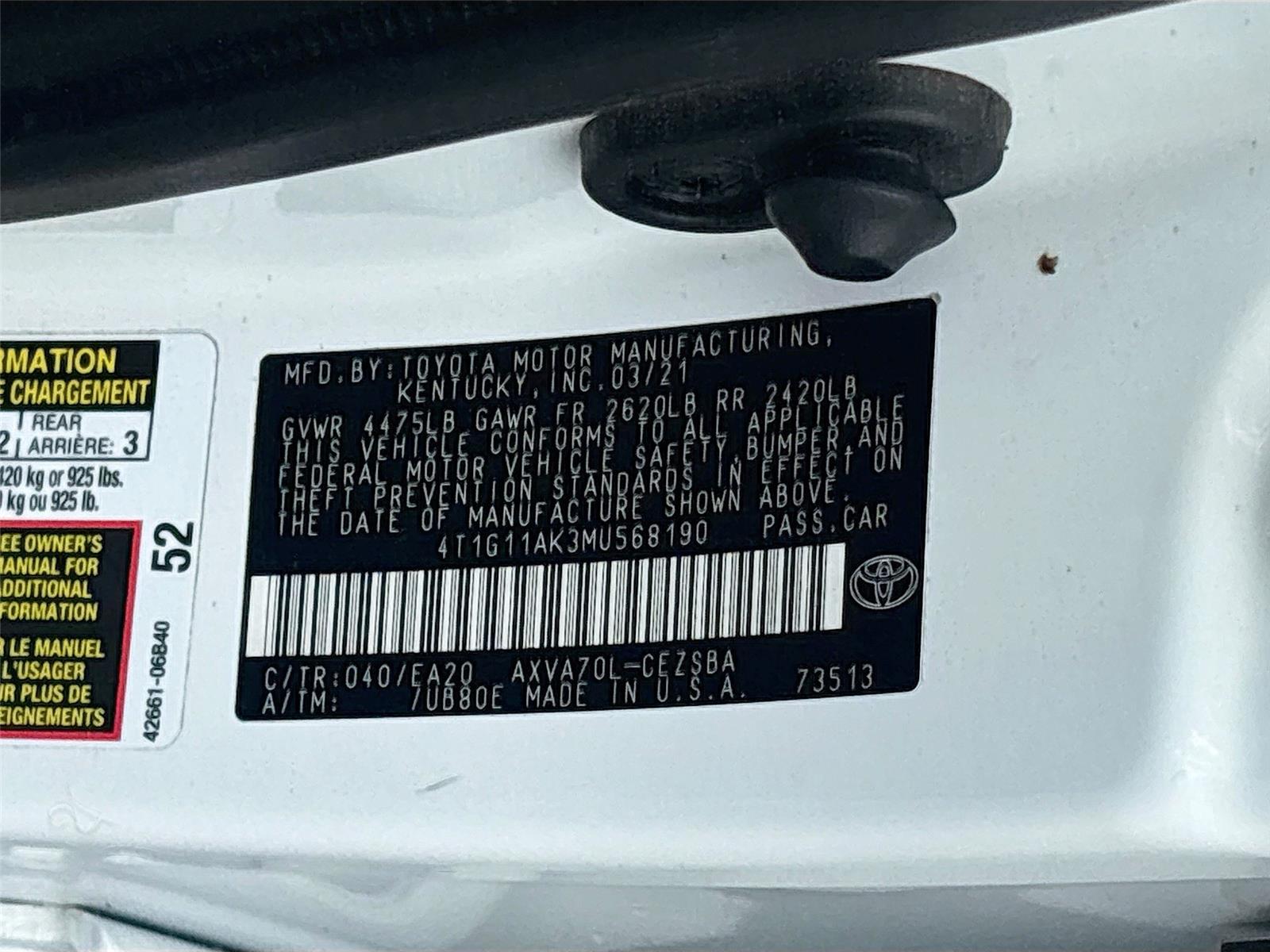 2021 Toyota Camry SE