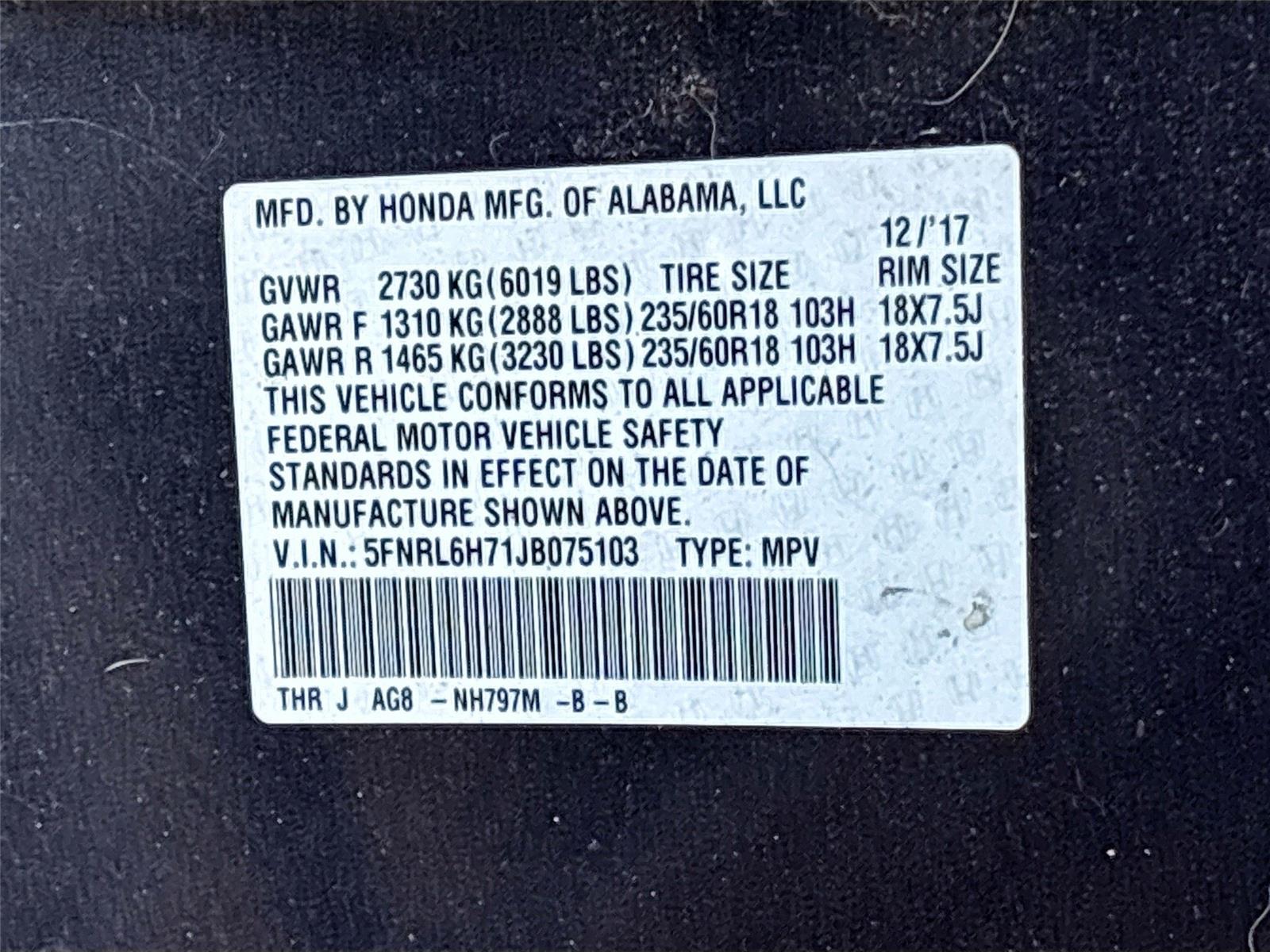 2018 Honda Odyssey EX-L