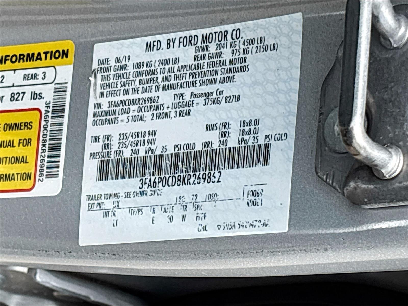 2019 Ford Fusion SEL