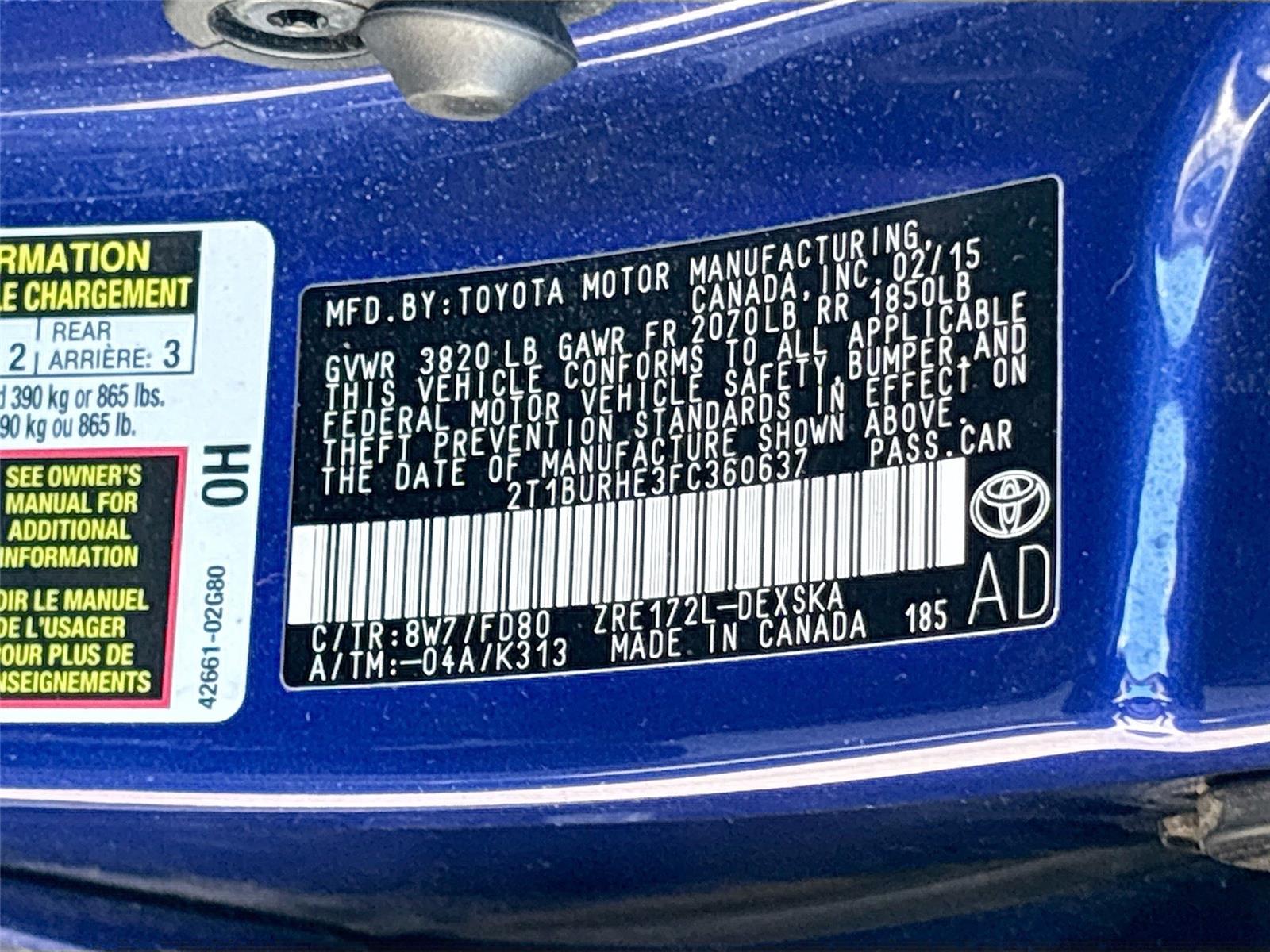 2015 Toyota Corolla S Plus