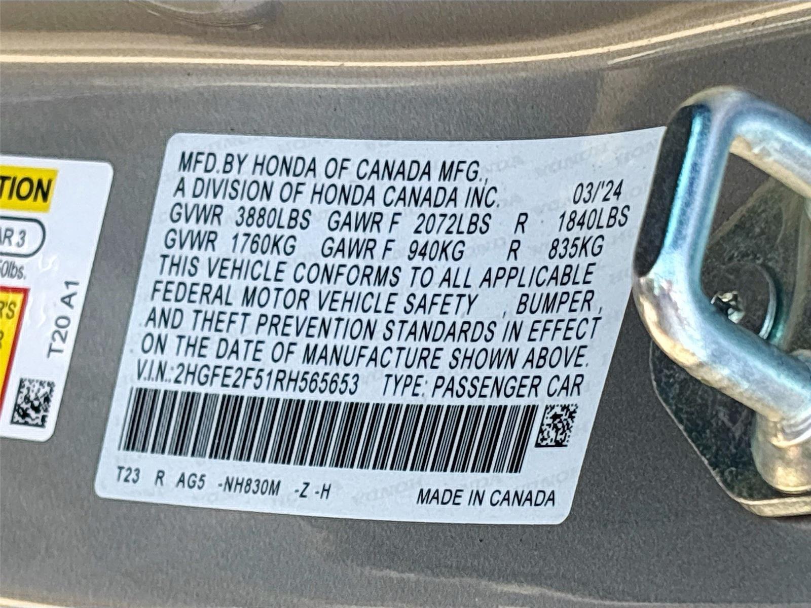 2024 Honda Civic Sport