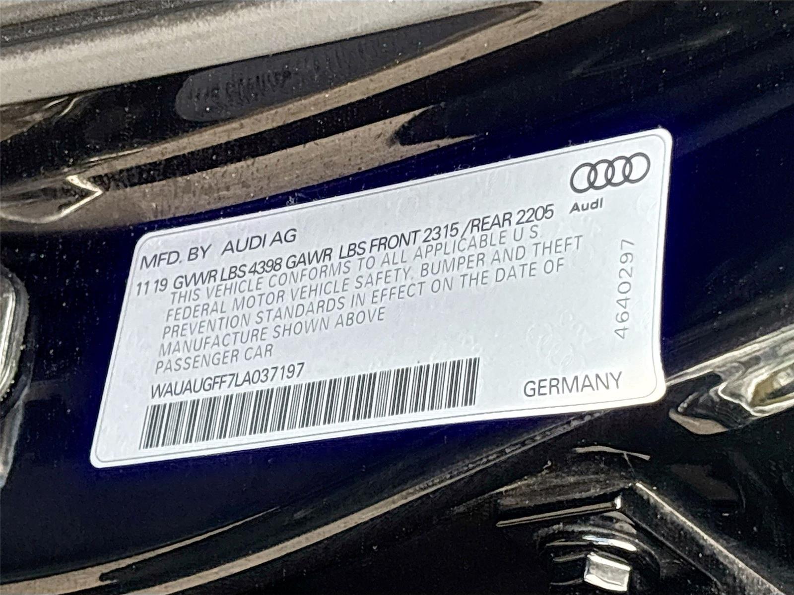 2020 AUDI A3 PREMIUM