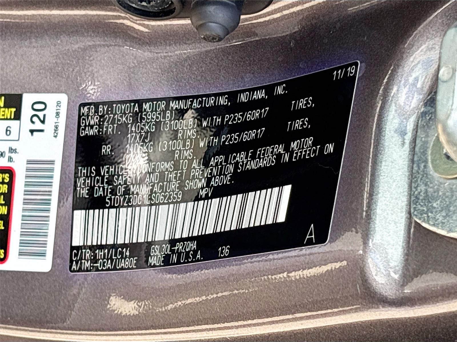 2020 Toyota Sienna XLE 8-Passenger