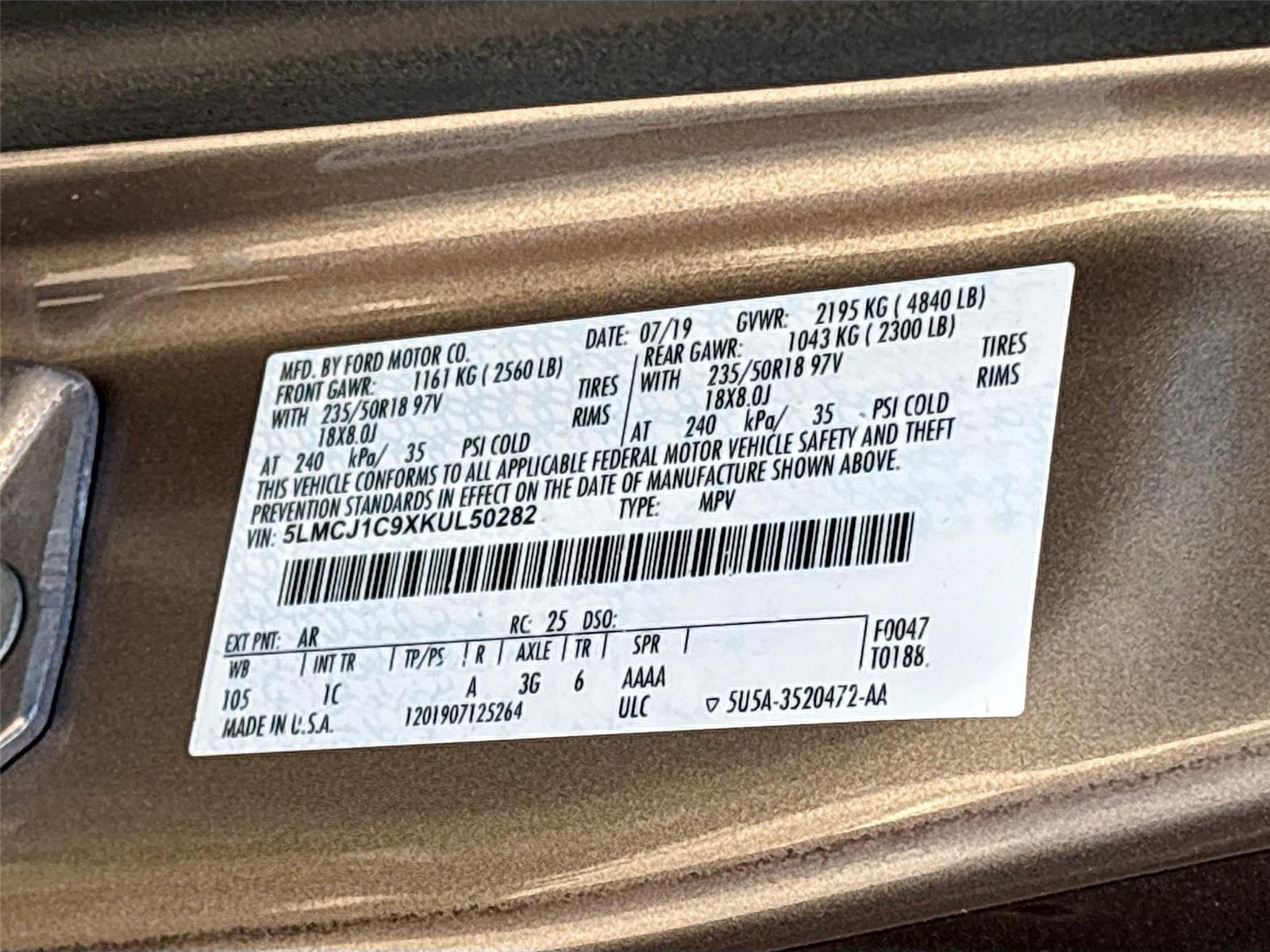 2019 LINCOLN MKC