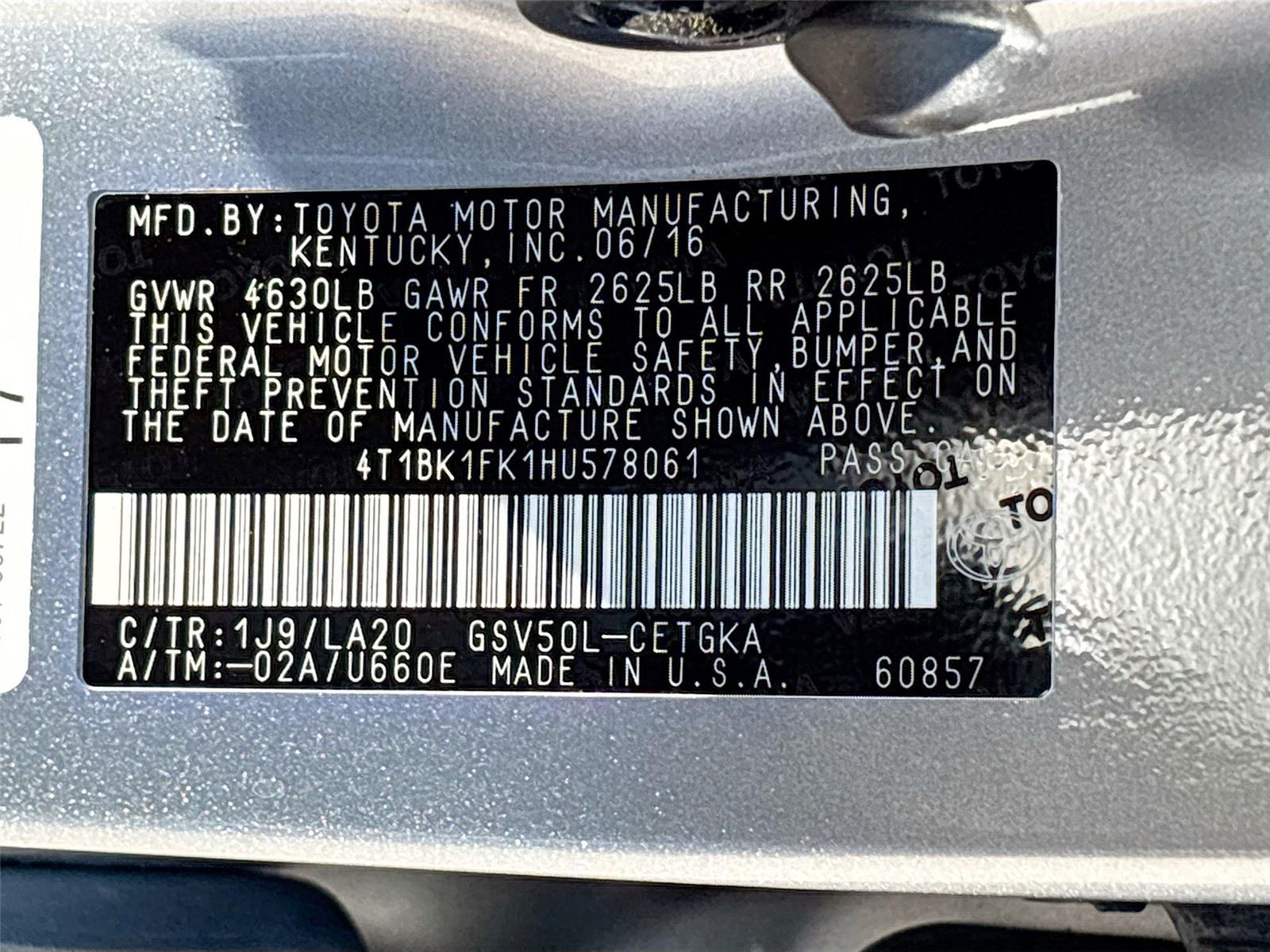 2017 Toyota Camry XLE V6