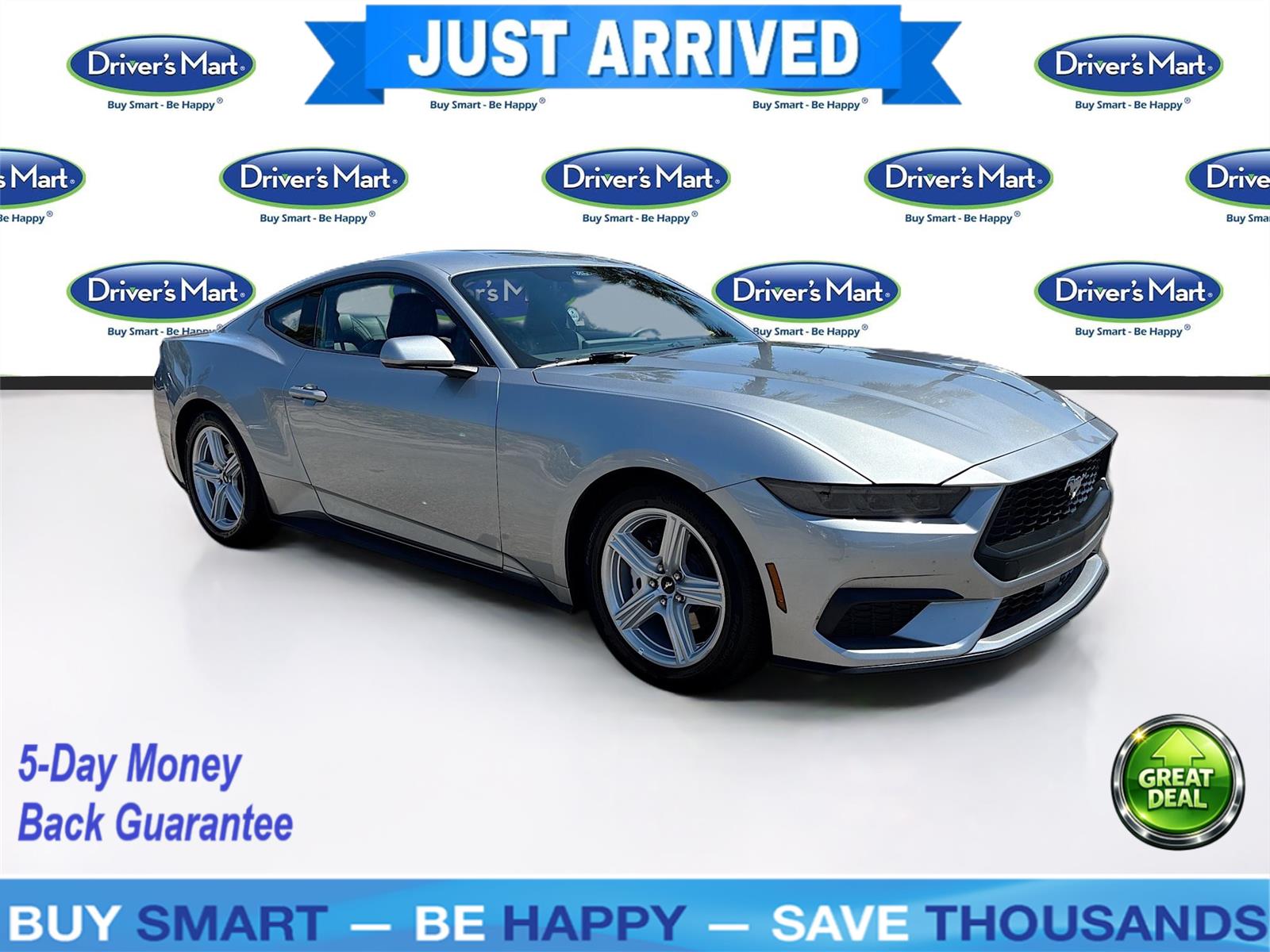 Iconic Silver 2026 Ford Mustang EcoBoost Premium Fastback RWD Coupe Rear-Wheel Drive Automatic