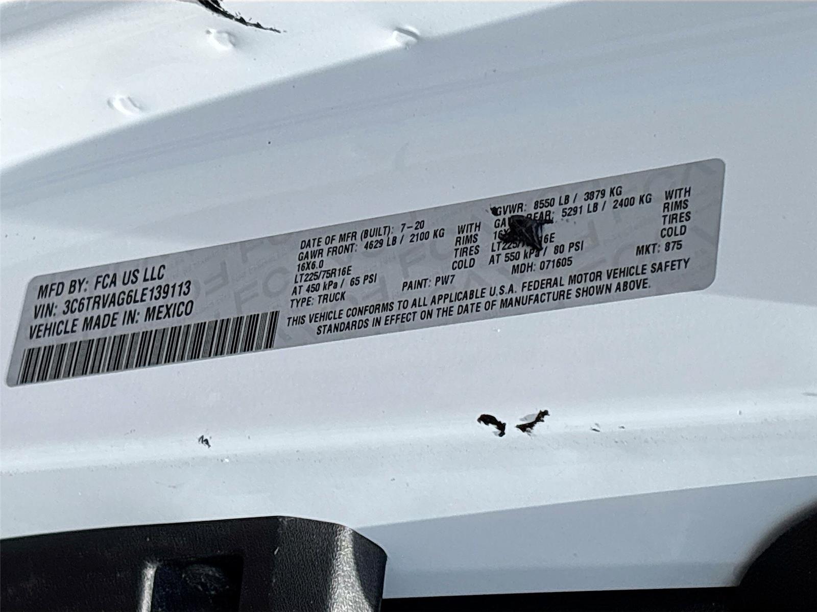 2020 Ram ProMaster Cargo Van