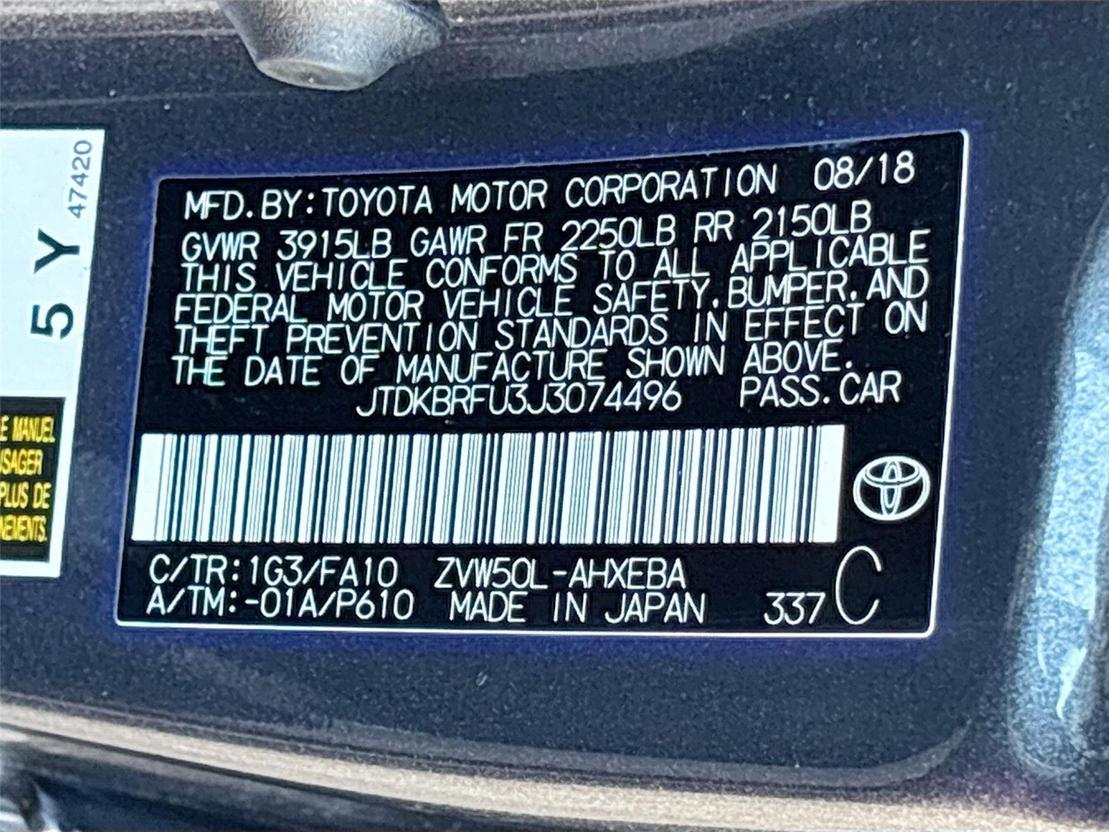 2018 Toyota Prius Two