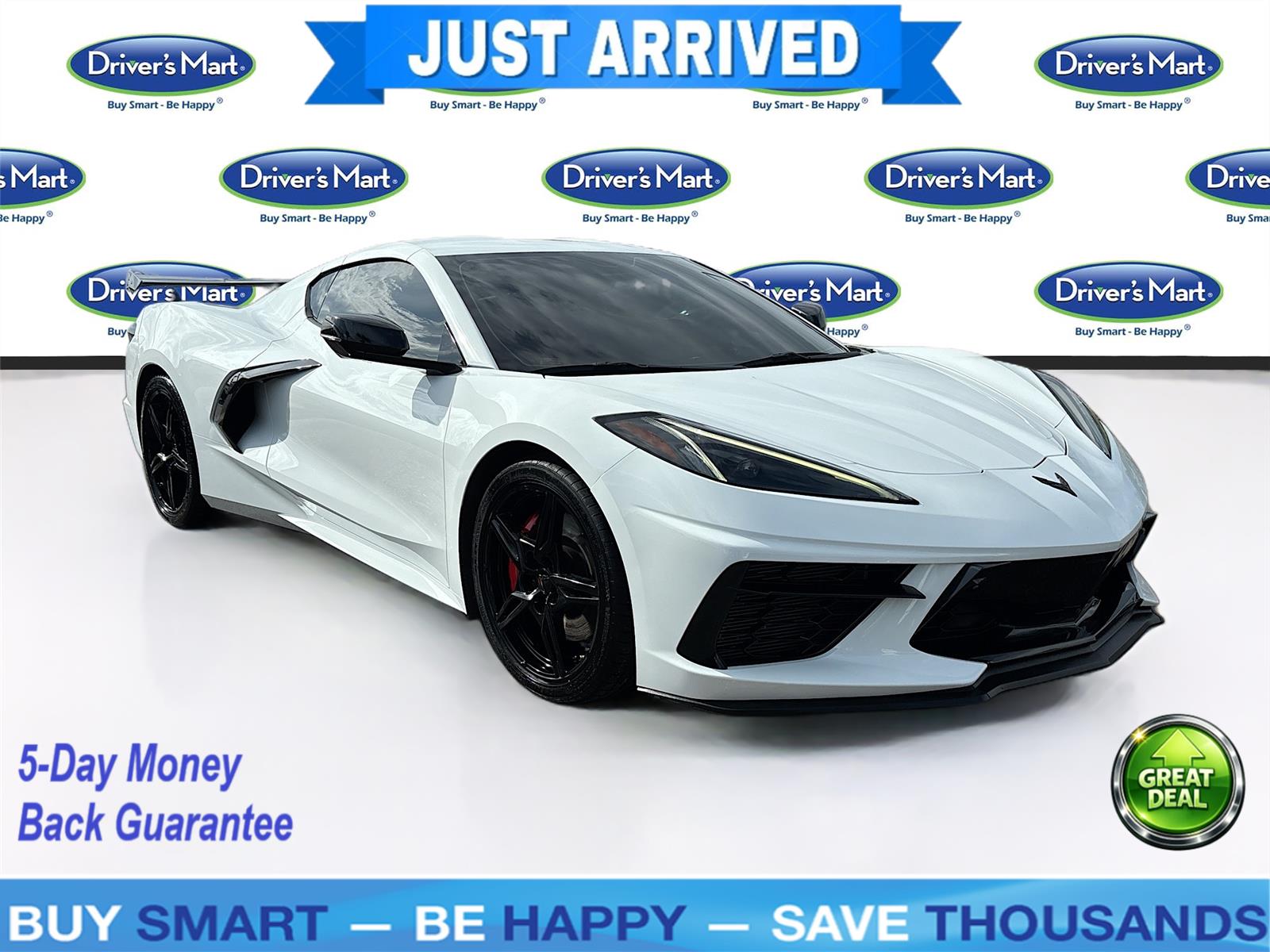 Arctic White 2023 Chevrolet Corvette Coupe Rear-Wheel Drive 8-Speed Dual Clutch