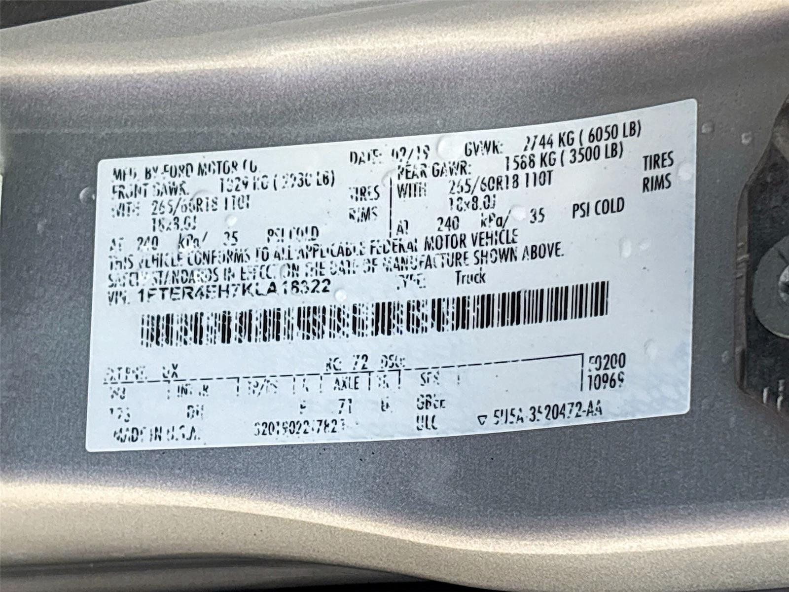 2019 FORD RANGER SUPR/XL/