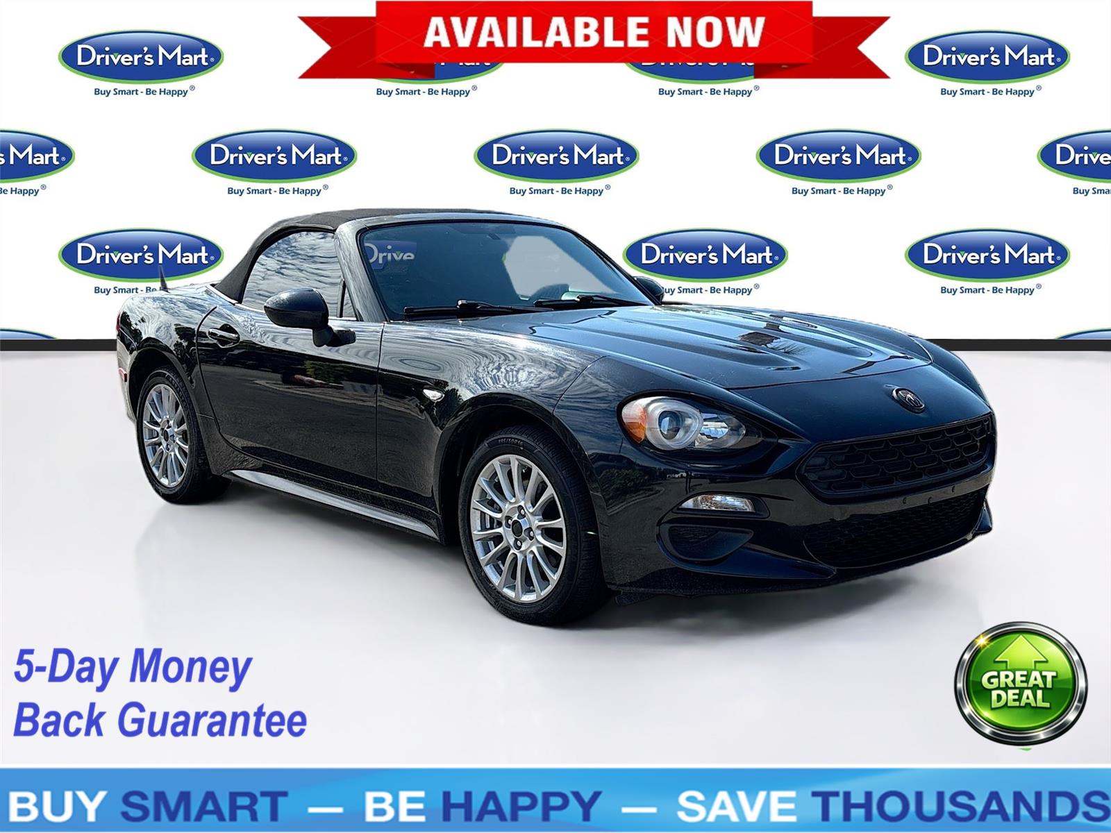 Nero Cinema Jet Black 2017 FIAT 124 Spider Convertible Rear-Wheel Drive 6-Speed Automatic