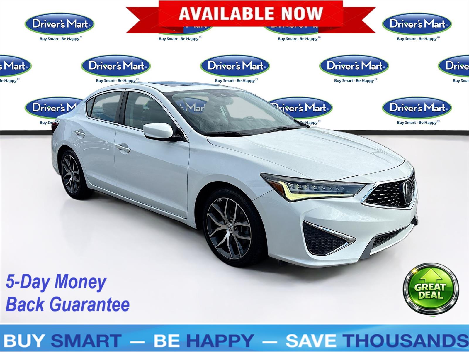 Platinum White Pearl 2020 Acura ILX Sedan Front-Wheel Drive 8-Speed Automatic