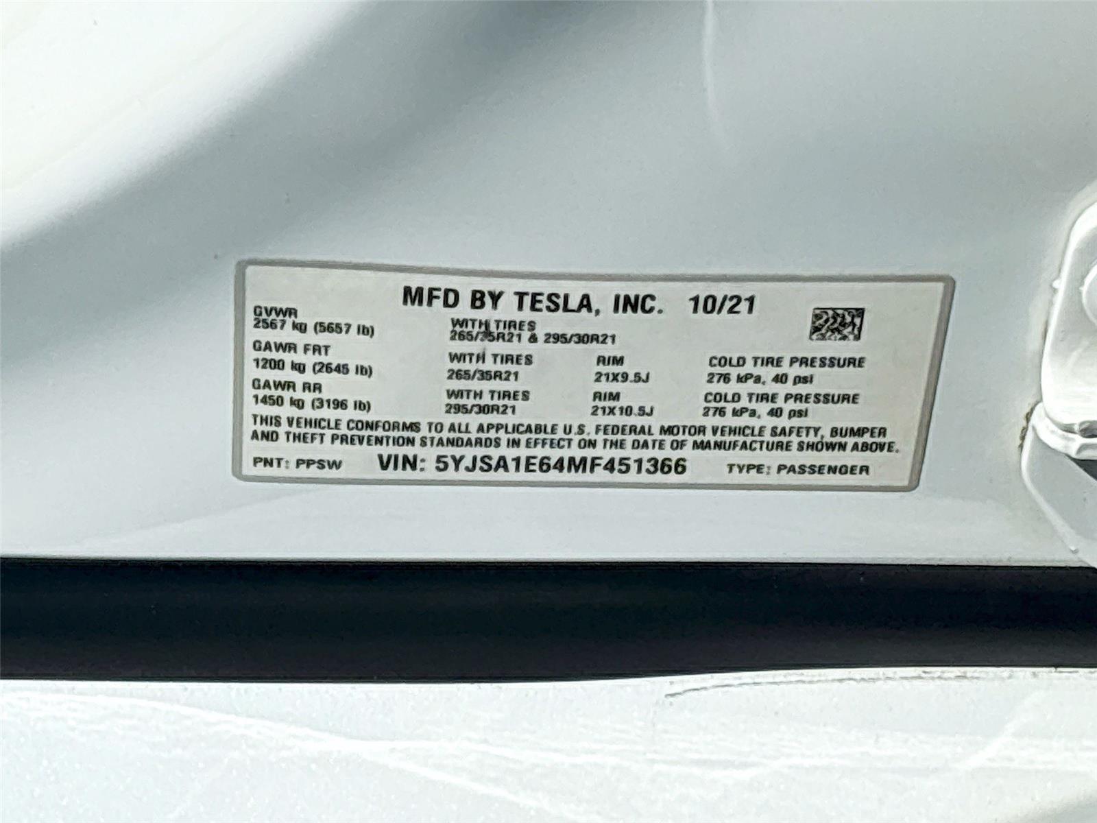 2021 TESLA MODEL S