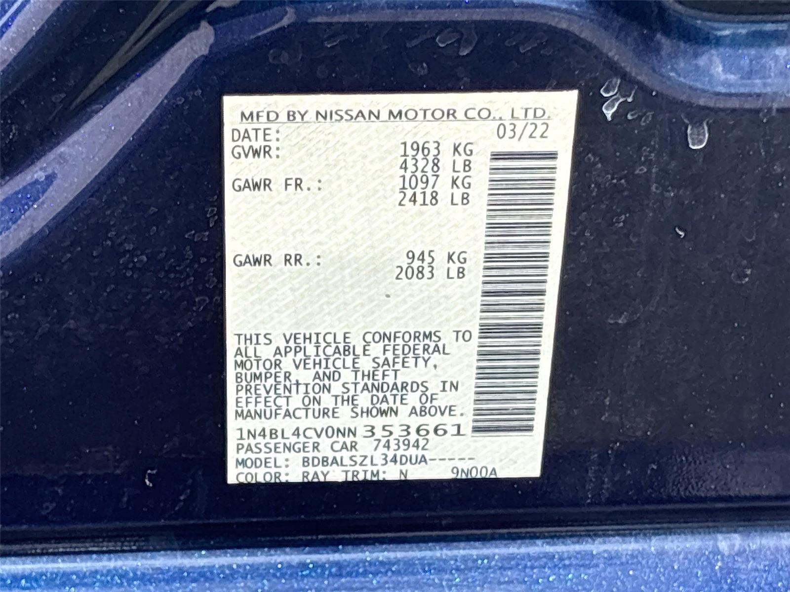 2022 Nissan Altima 2.5 SR