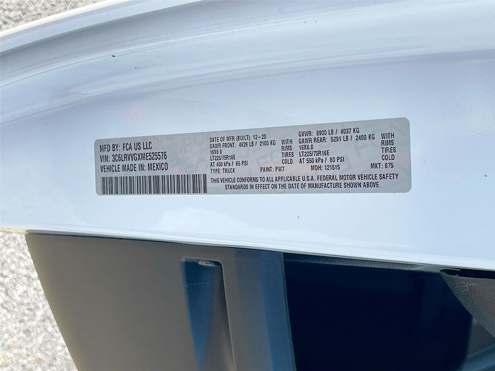 2021 Ram ProMaster Cargo Van