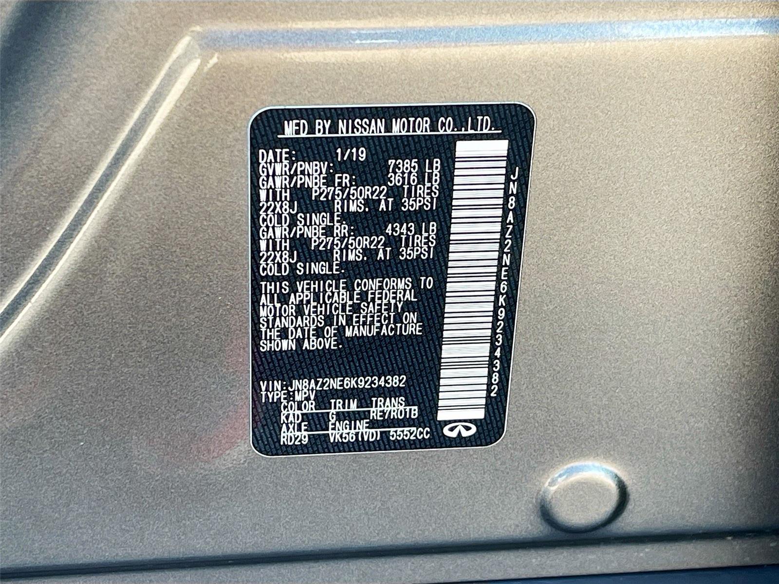 2019 INFINITI QX80 LUXE