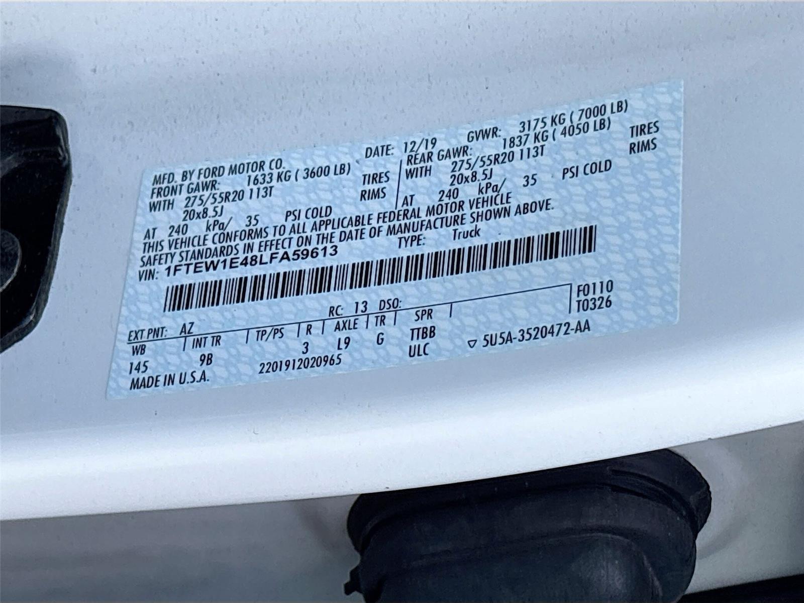 2020 FORD F150 SUPERCREW
