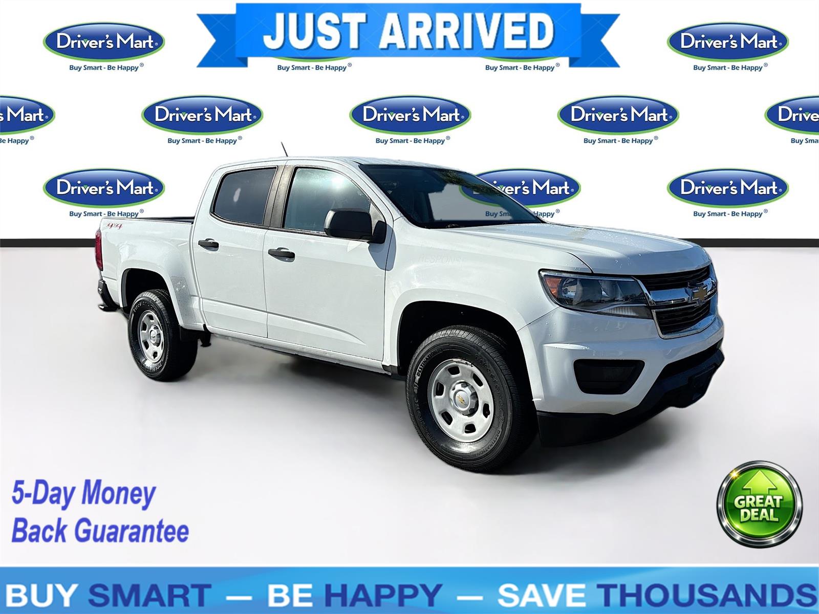 White 2017 Chevrolet Colorado Pickup Truck Four-Wheel Drive Automatic