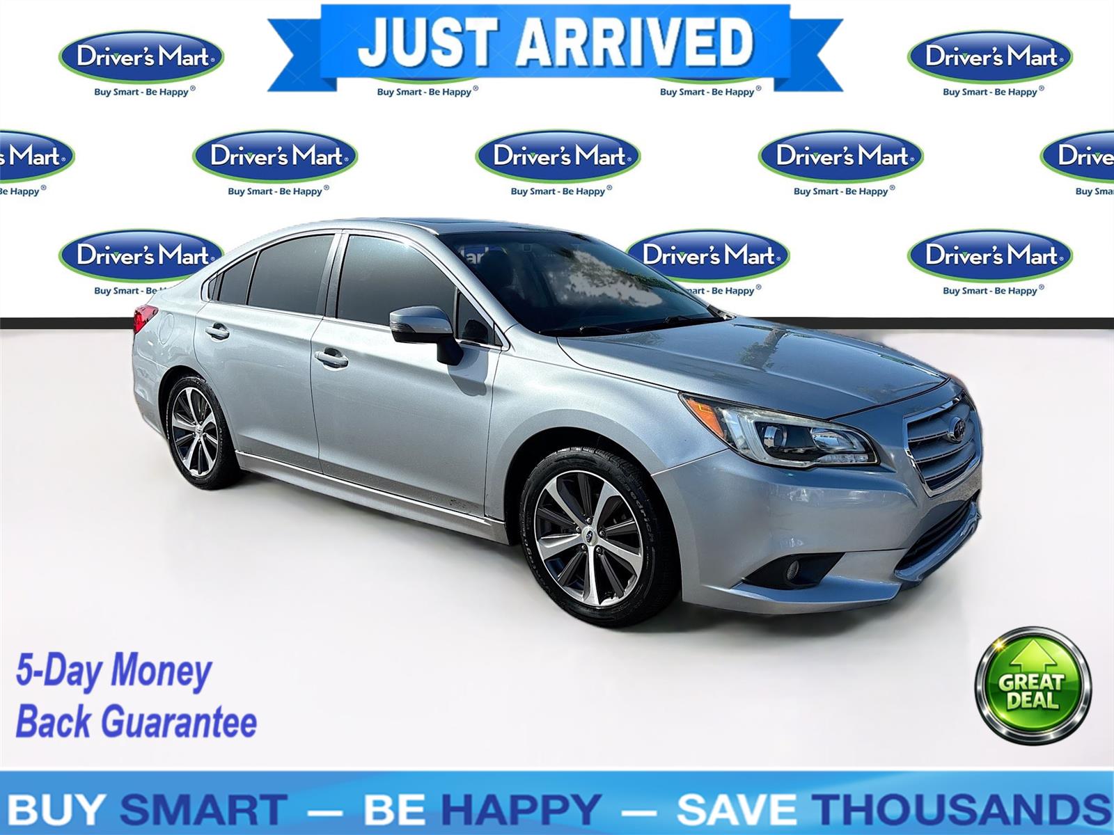 Ice Silver Metallic 2017 Subaru Legacy Sedan All-Wheel Drive Continuously Variable Transmission