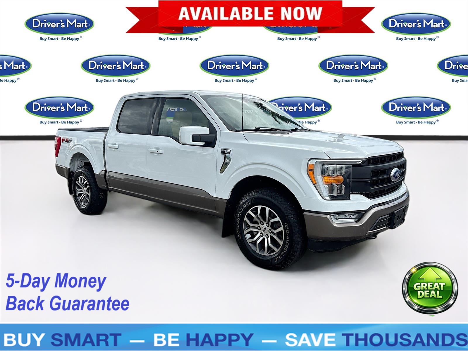 Oxford White/Stone Gray 2022 Ford F-150 Pickup Truck Four-Wheel Drive Automatic