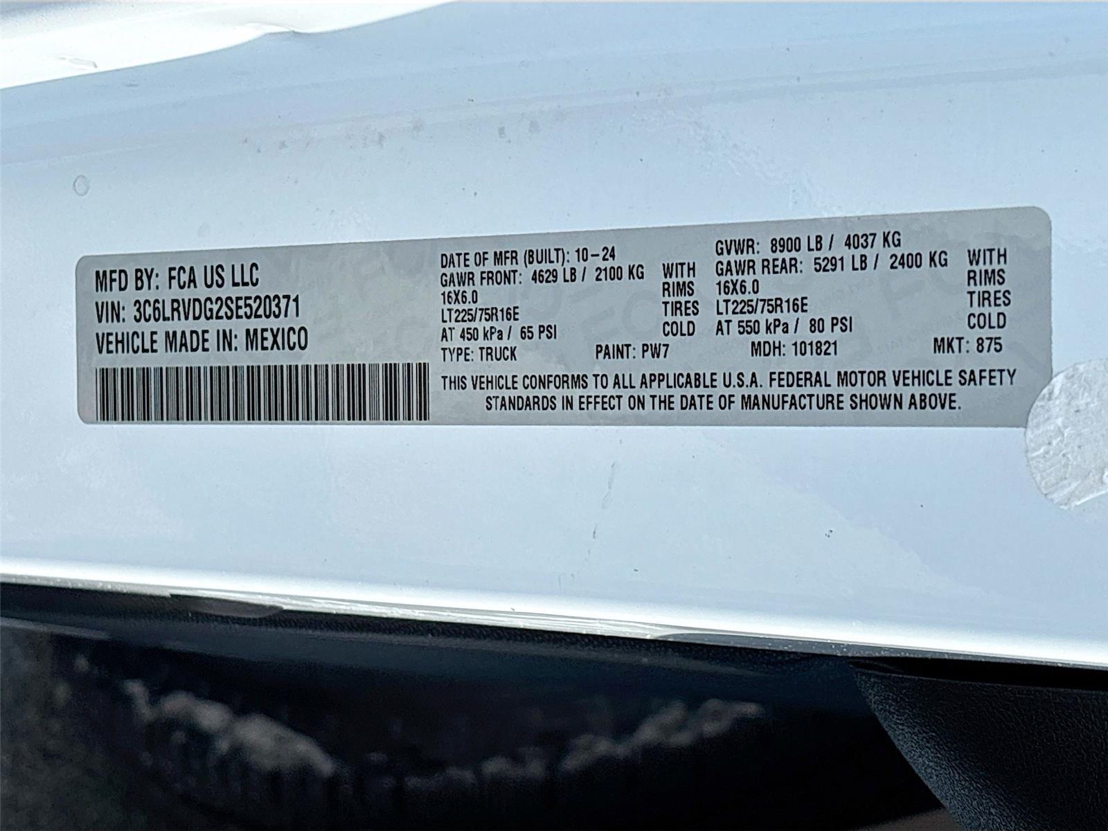 2025 Ram ProMaster Cargo Van Tradesman