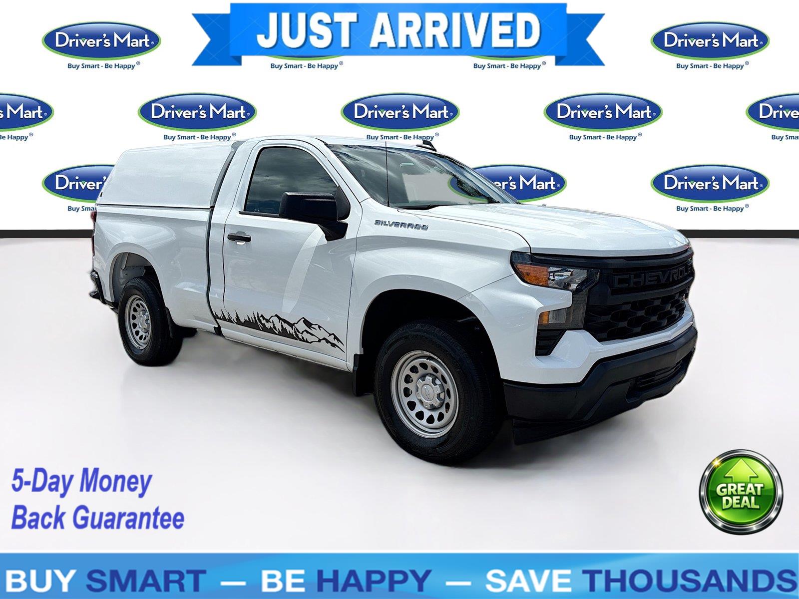 Summit White 2023 Chevrolet Silverado 1500 Pickup Truck 4X2 8-Speed Automatic