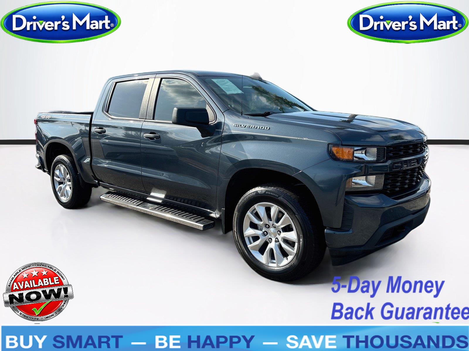Shadow Gray Metallic 2022 Chevrolet Silverado 1500 Pickup Truck Four-Wheel Drive 8-Speed Automatic