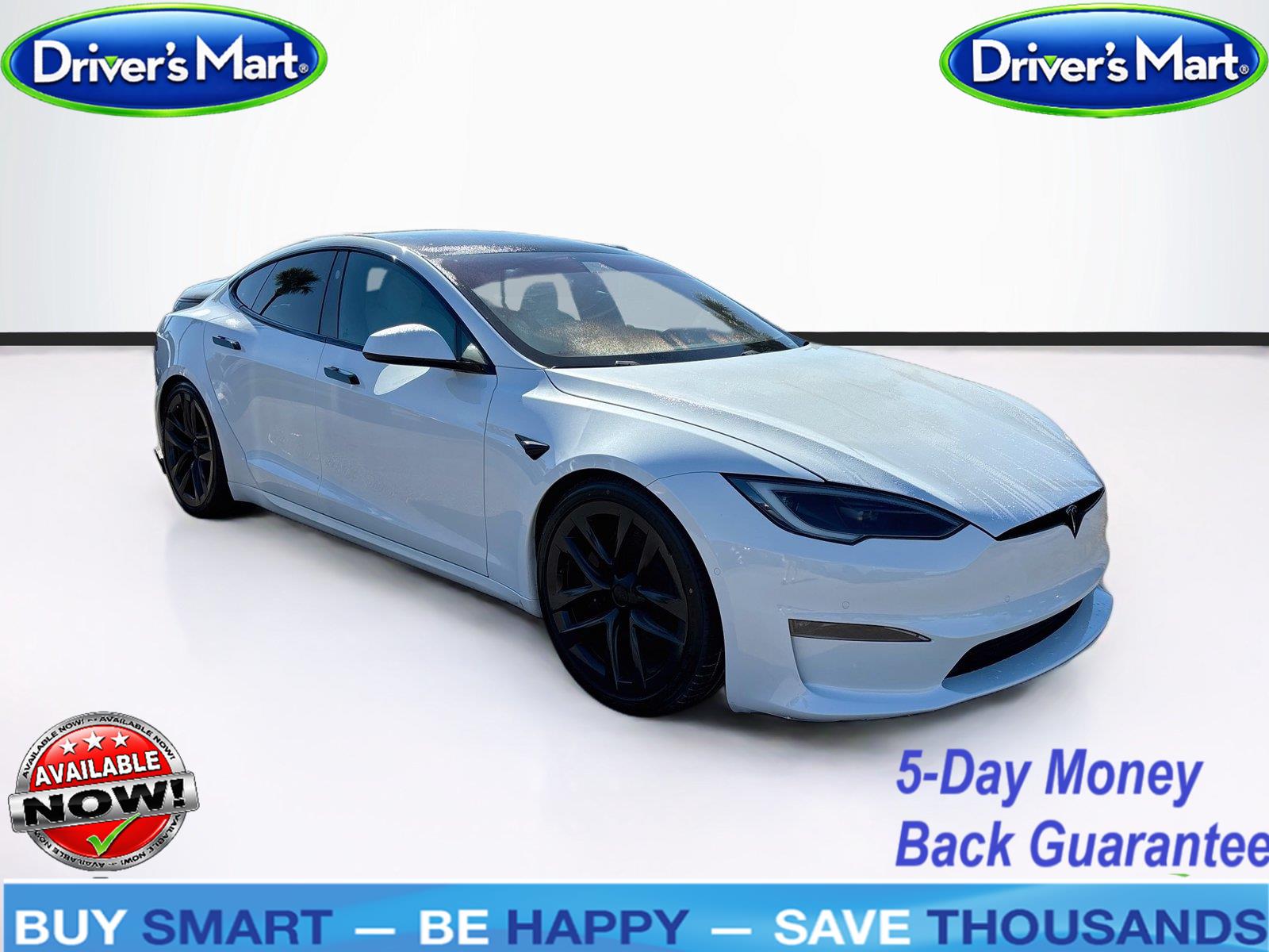 Pearl White Multi-Coat 2022 Tesla Model S Sedan All-Wheel Drive Automatic