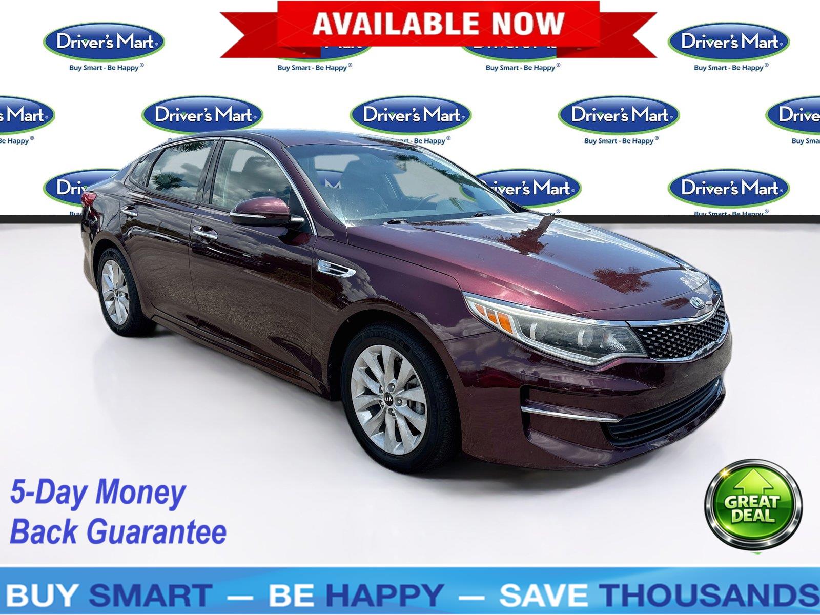 Red (Sangria) 2016 Kia Optima Sedan Front-Wheel Drive Automatic