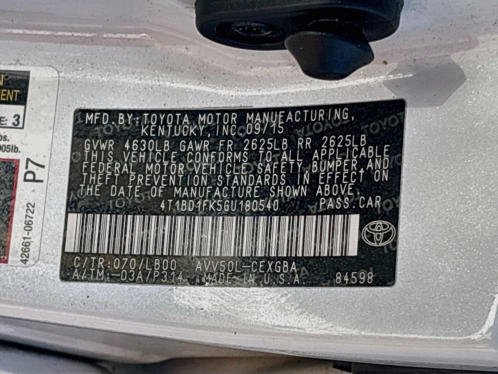 2016 Toyota Camry Hybrid XLE