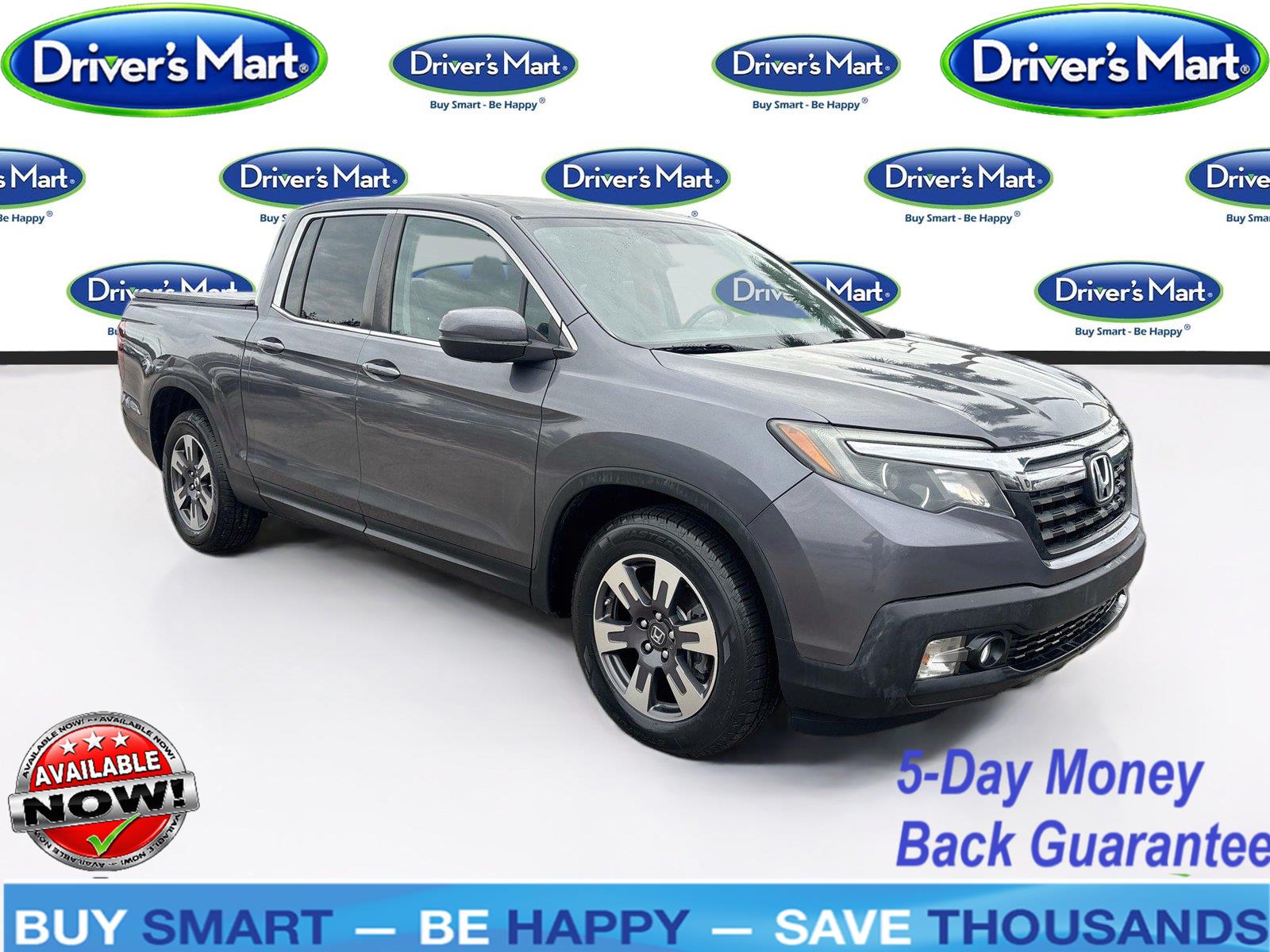 Gray (Modern Steel Metallic) 2018 Honda Ridgeline Pickup Truck Front-Wheel Drive Automatic