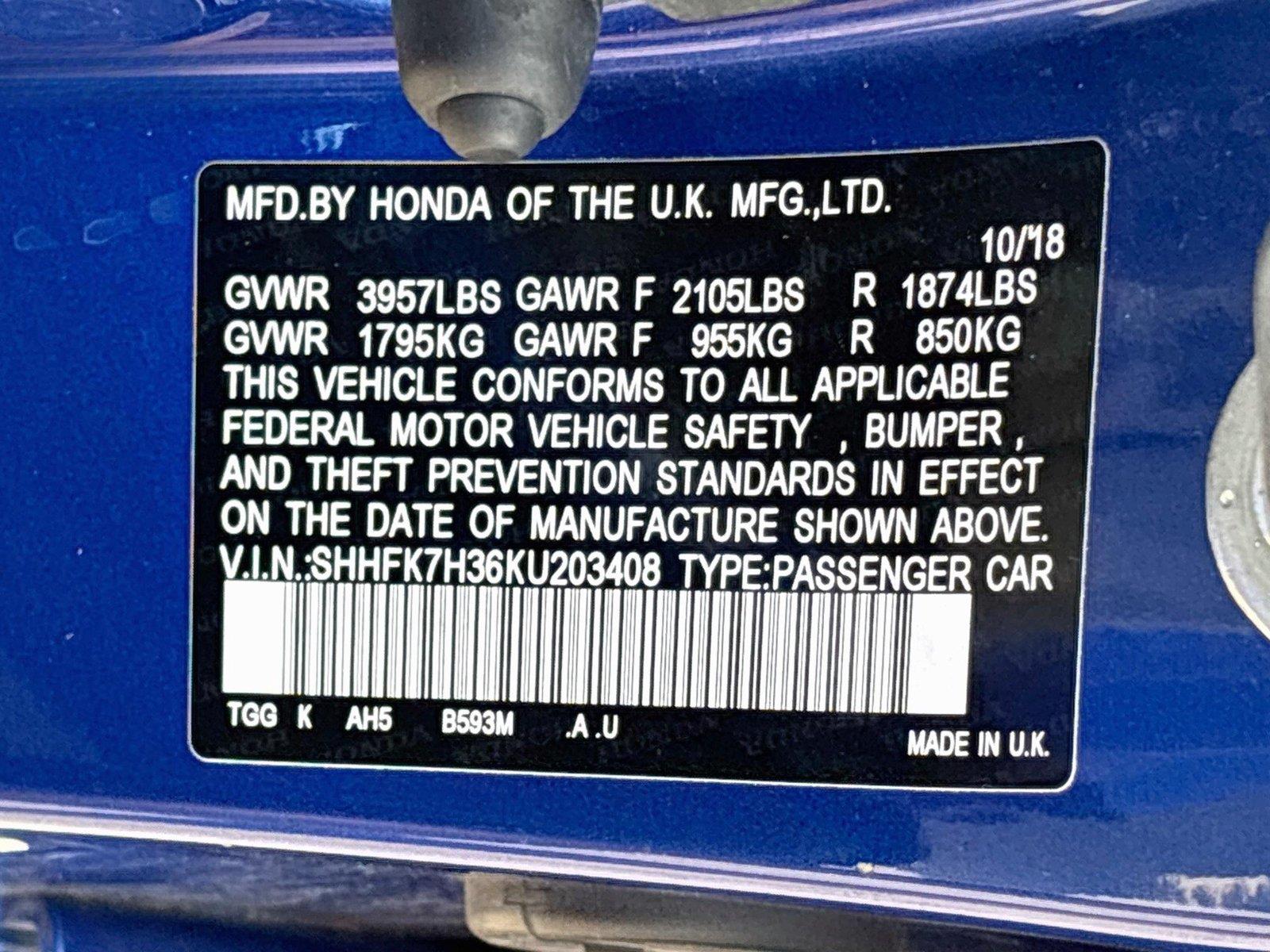 2019 Honda Civic Hatchback LX