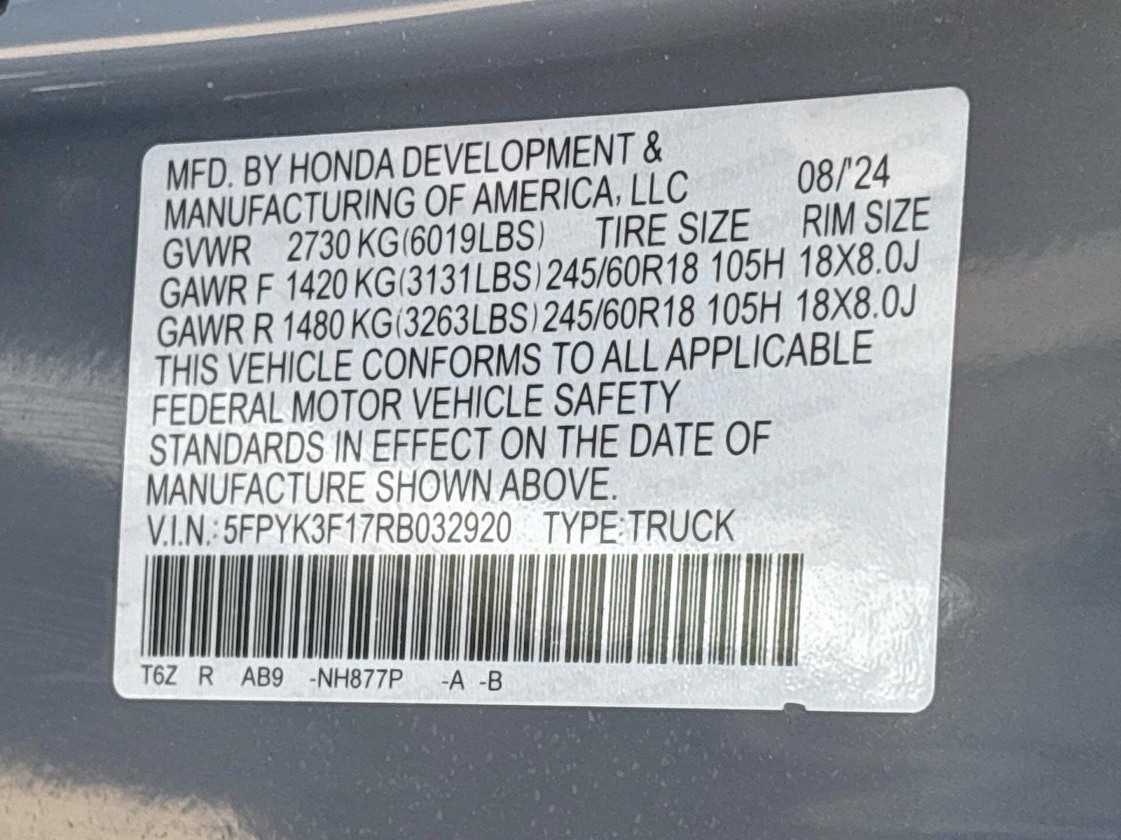 2024 Honda Ridgeline Sport