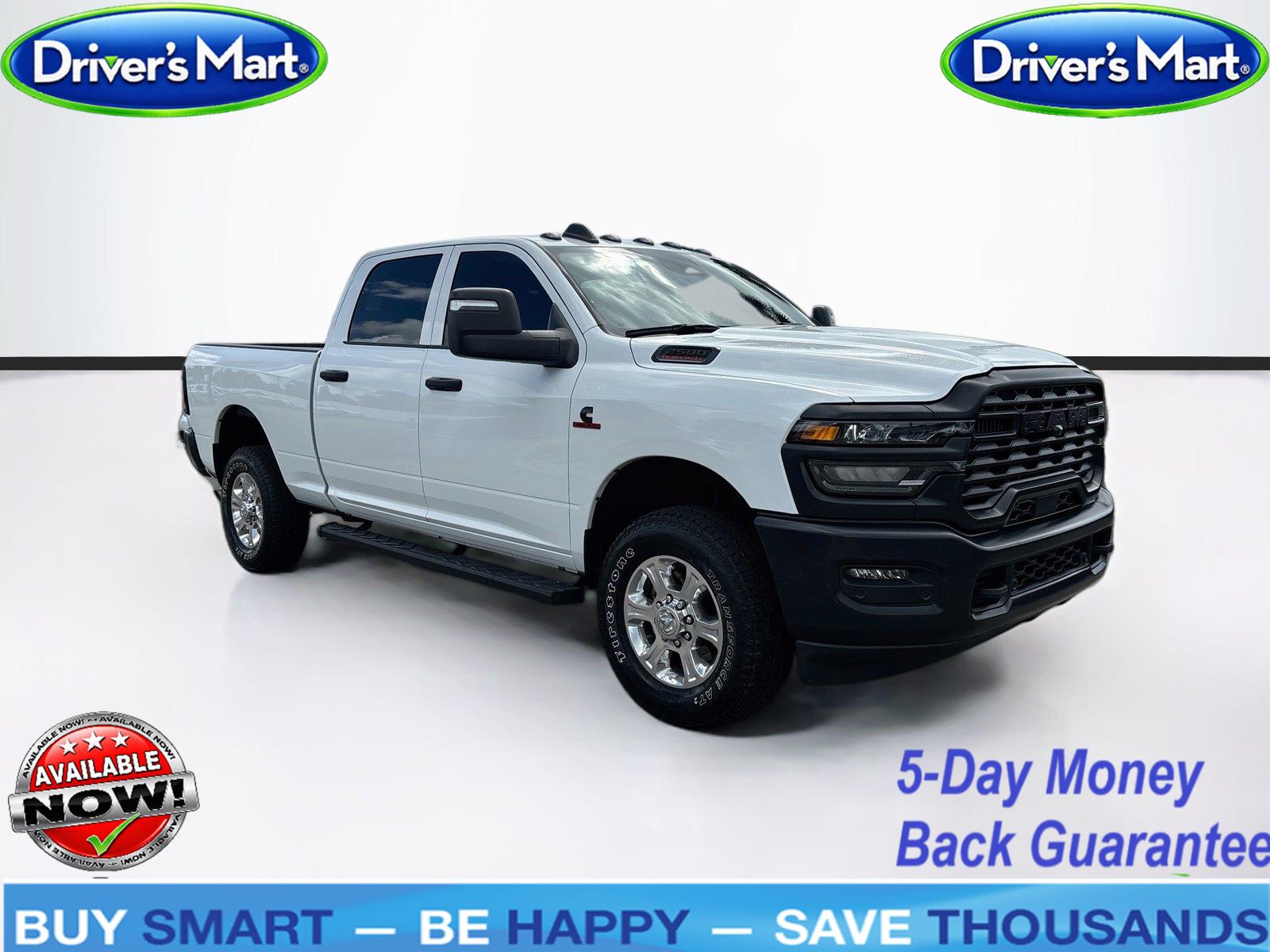 Bright White Clearcoat 2025 RAM 2500 Pickup Truck Four-Wheel Drive 8-Speed Automatic