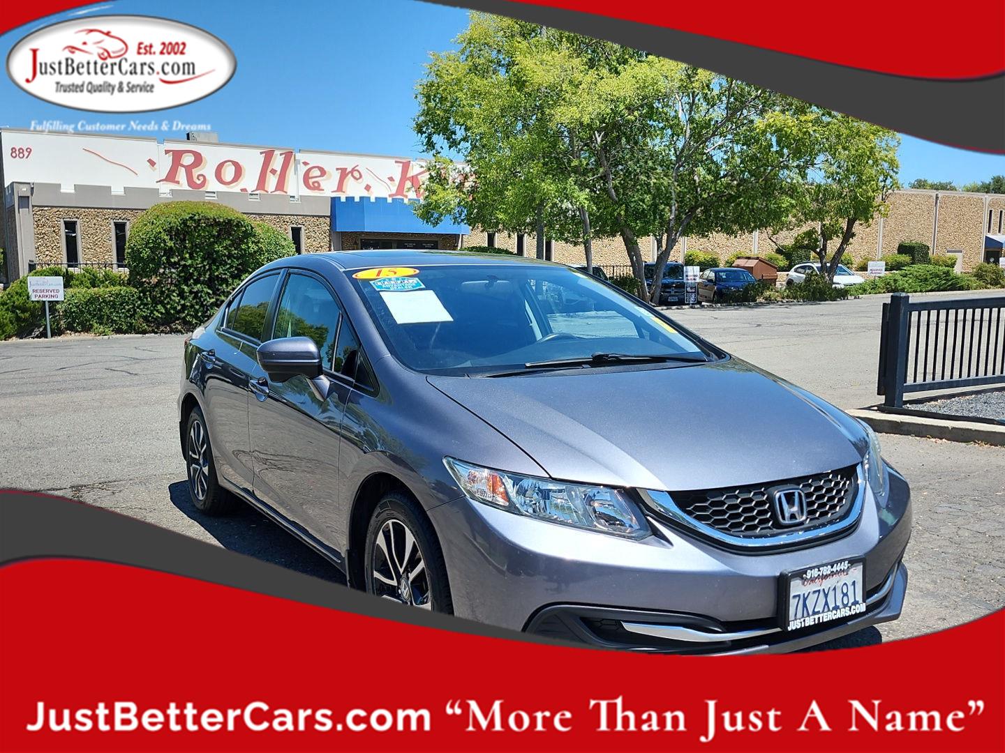 Gray (Modern Steel Metallic) 2015 Honda Civic Sedan Front-Wheel Drive Continuously Variable Transmission