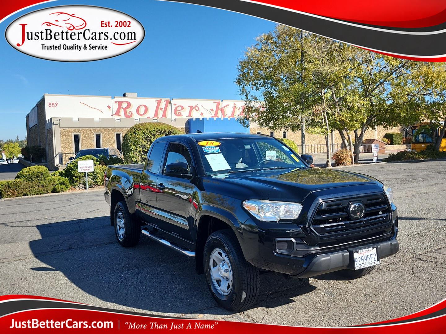 Midnight Black Metallic 2018 Toyota Tacoma Pickup Truck 4X2 Automatic