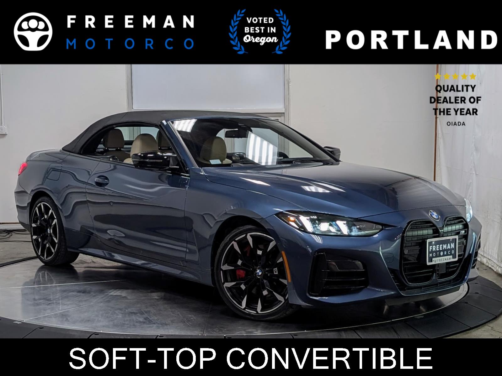 Arctic Race Blue Metallic 2025 BMW 4 Series M440i Convertible xDrive Convertible All-Wheel Drive Automatic