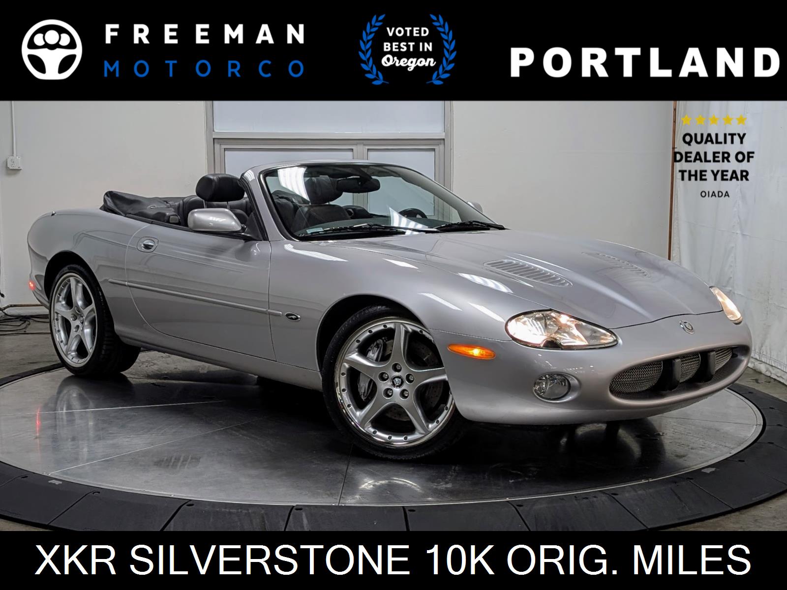 Gray (Platinum Silver) 2001 Jaguar XK-Series XKR Silverstone Convertible RWD Convertible Rear-Wheel Drive 5-Speed Automatic
