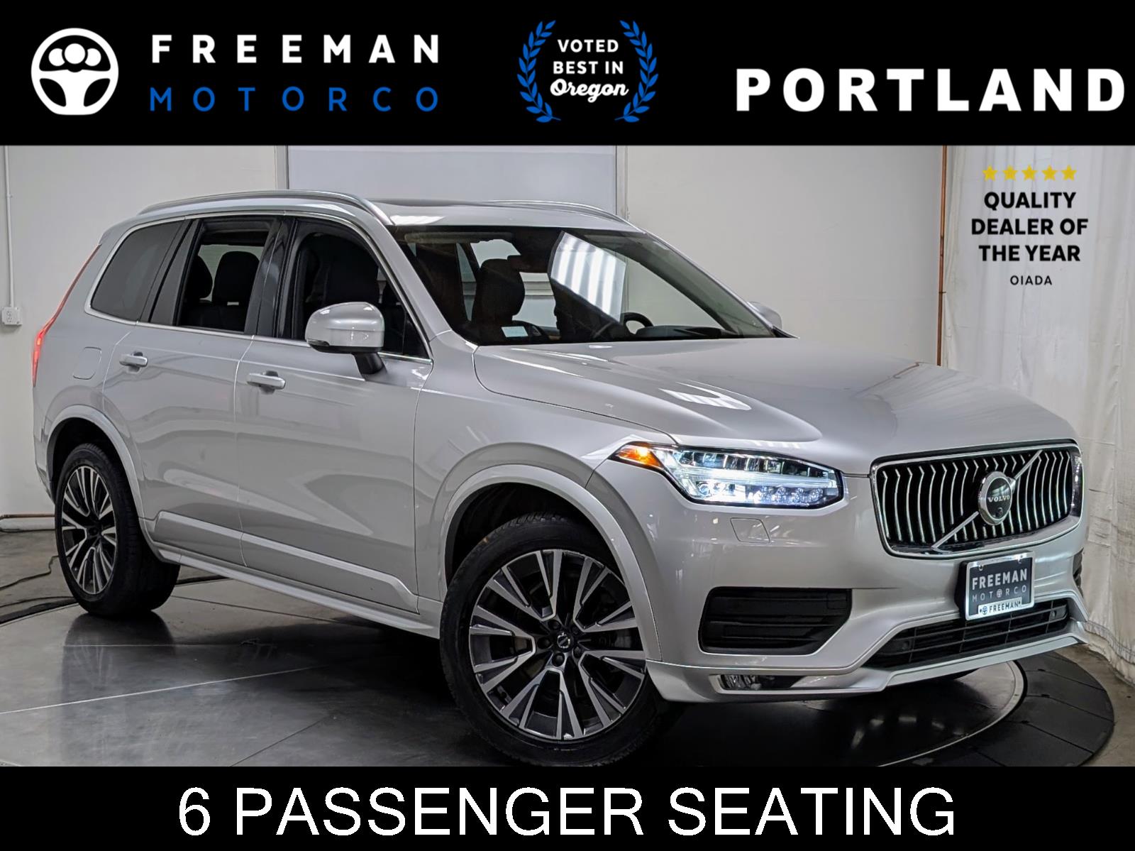 Bright Silver Metallic 2022 Volvo XC90 T6 Momentum 6-Passenger AWD SUV / Crossover All-Wheel Drive Automatic