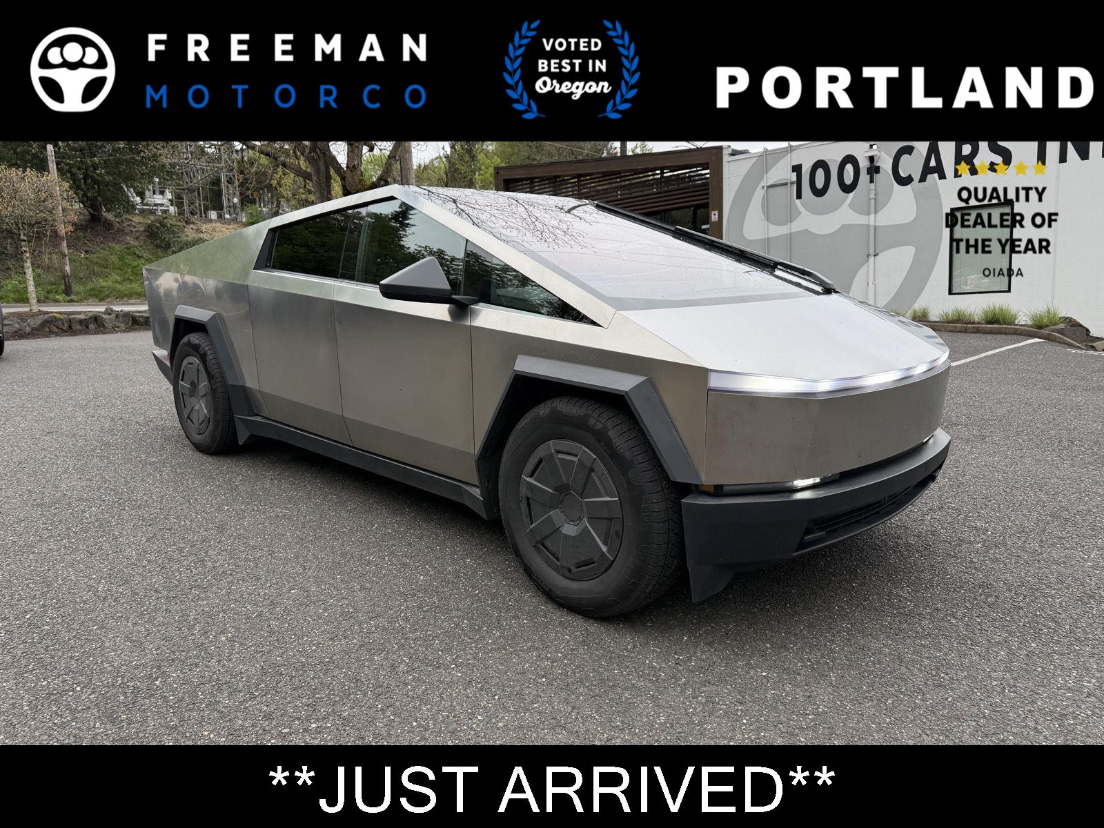 Gray (Ultra-Hard Stainless Steel) 2025 Tesla Cybertruck Crew Cab AWD Pickup Truck All-Wheel Drive Automatic