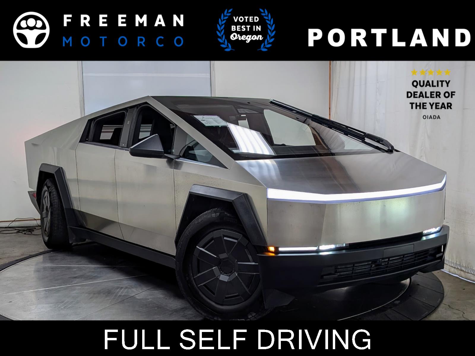 Gray (Ultra-Hard Stainless Steel) 2025 Tesla Cybertruck Crew Cab AWD Pickup Truck All-Wheel Drive Automatic