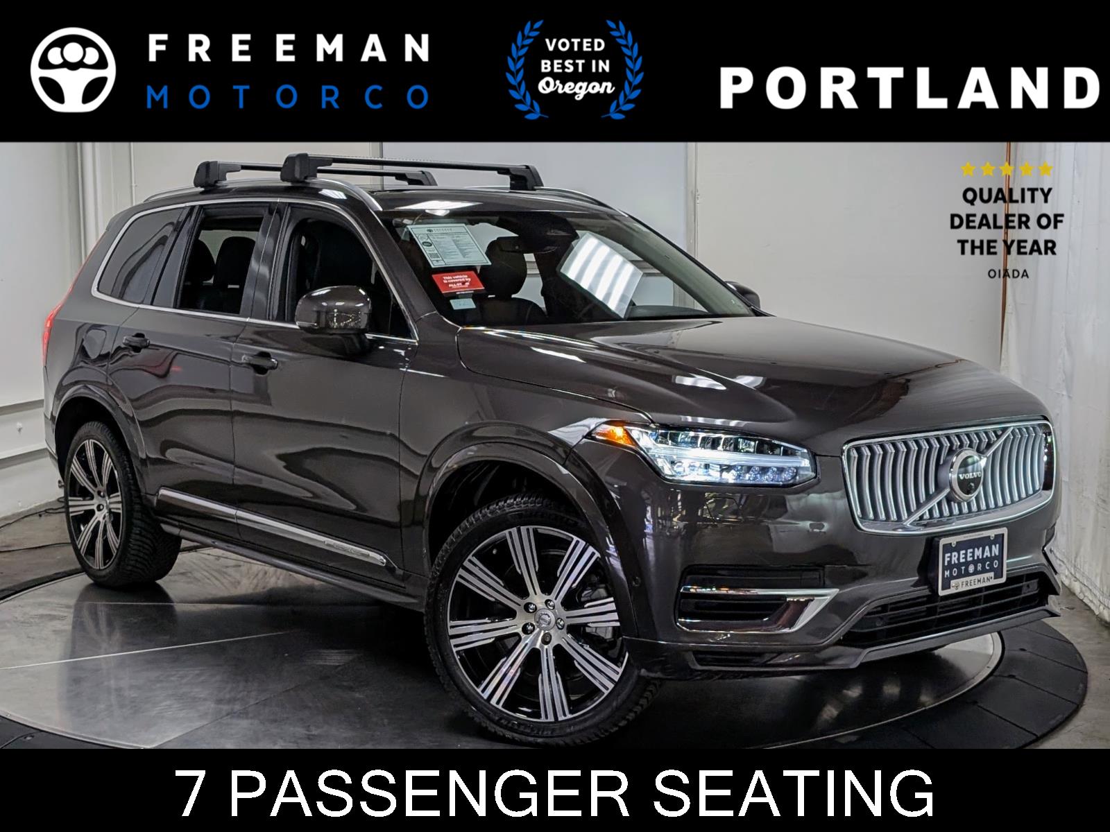 Gray (Platinum Grey Metallic) 2023 Volvo XC90 Recharge T8 Plus Bright Theme 7-Passenger eAWD SUV / Crossover All-Wheel Drive Automatic